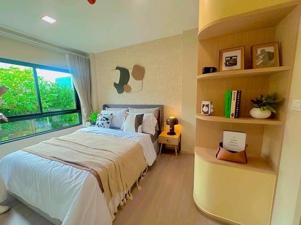 ขายดาวน์คอนโดใหม่ dcondo sense Bangsaen ราคาพิเศษ วิวสระ แต่งครบ พร้อมเฟอร์นิเจอร์ ชั้น 4 อาคาร B โทร 093-1681685